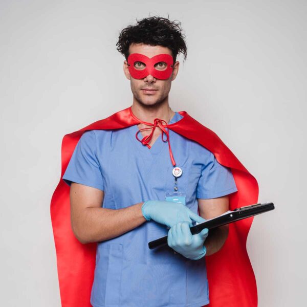 business man super hero